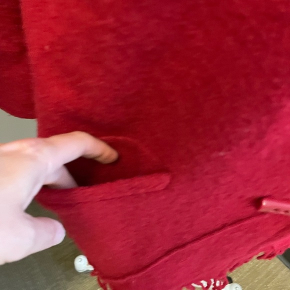 Proportion Petite 100% Wool fire engine red fringe theatre coat women’s size XS - Picture 3 of 9